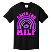 Funny Breast Cancer Aspiring Milf Retro Rainbow Kids T-Shirt