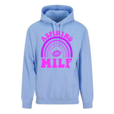 Funny Breast Cancer Aspiring Milf Retro Rainbow Unisex Surf Hoodie