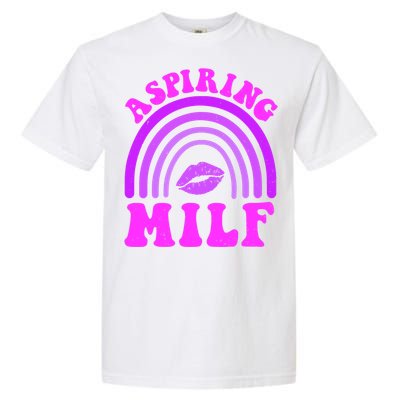 Funny Breast Cancer Aspiring Milf Retro Rainbow Garment-Dyed Heavyweight T-Shirt