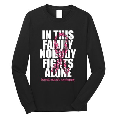 Funny Breast Cancer For Family Pink Breast Cancer Awareness Long Sleeve Shirt