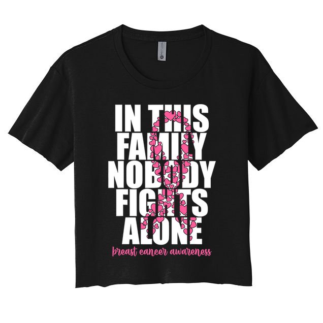 Funny Breast Cancer For Family Pink Breast Cancer Awareness Crop Top