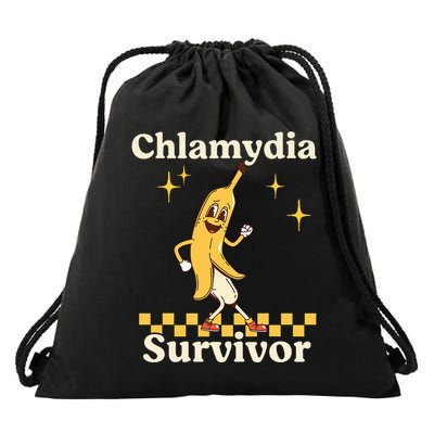 Funny Banana Chlamydia Survivor Drawstring Bag