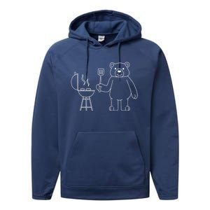 Funny Bear Camping Nature Wildlife Forest Gift Performance Fleece Hoodie