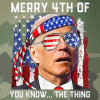 Funny Biden Confused Merry Happy 4th of You Know...The Thing Legacy Tie Dye Trucker Hat