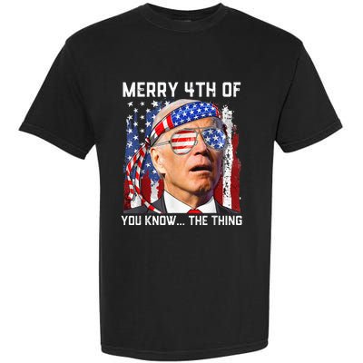 Funny Biden Confused Merry Happy 4th of You Know...The Thing Garment-Dyed Heavyweight T-Shirt