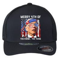 Funny Biden Confused Merry Happy 4th of You Know...The Thing Flexfit Unipanel Trucker Cap