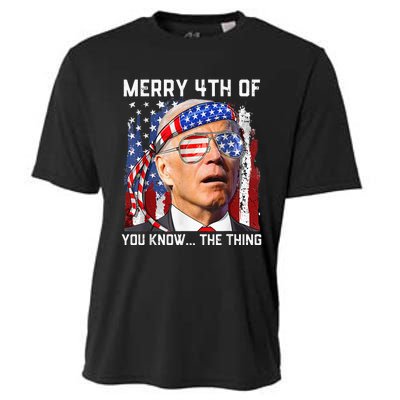 Funny Biden Confused Merry Happy 4th of You Know...The Thing Cooling Performance Crew T-Shirt