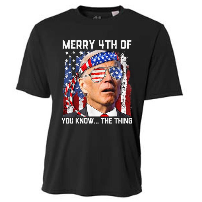 Funny Biden Confused Merry Happy 4th of You Know...The Thing Cooling Performance Crew T-Shirt