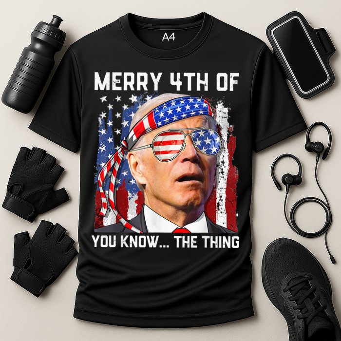 Funny Biden Confused Merry Happy 4th of You Know...The Thing Performance Shirt