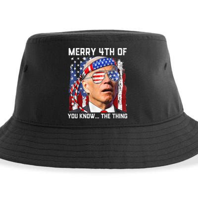 Funny Biden Confused Merry Happy 4th of You Know...The Thing Sustainable Bucket Hat