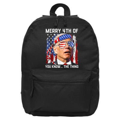 Funny Biden Confused Merry Happy 4th of You Know...The Thing 16 in Basic Backpack