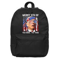 Funny Biden Confused Merry Happy 4th of You Know...The Thing 16 in Basic Backpack