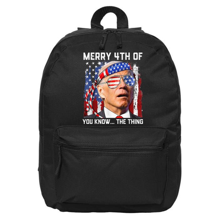 Funny Biden Confused Merry Happy 4th of You Know...The Thing 16 in Basic Backpack