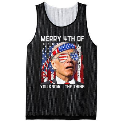 Funny Biden Confused Merry Happy 4th of You Know...The Thing Mesh Reversible Basketball Jersey Tank