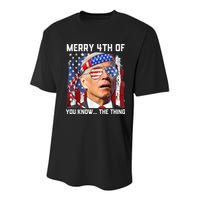 Funny Biden Confused Merry Happy 4th of You Know...The Thing Youth Performance Sprint T-Shirt