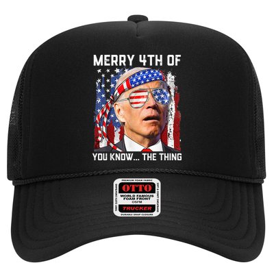 Funny Biden Confused Merry Happy 4th of You Know...The Thing Trucker Hat