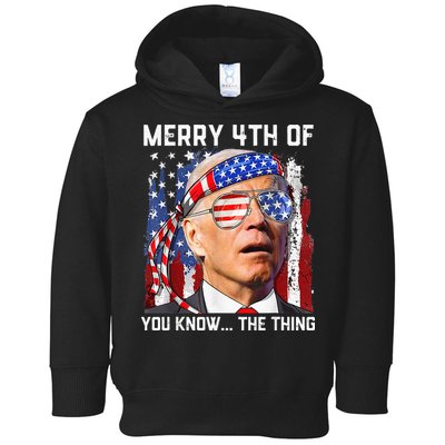 Funny Biden Confused Merry Happy 4th of You Know...The Thing Toddler Hoodie