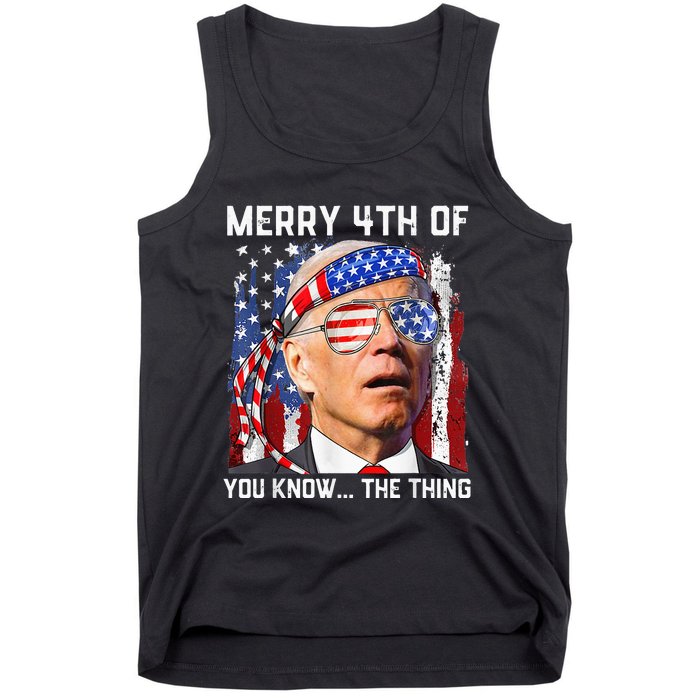 Funny Biden Confused Merry Happy 4th of You Know...The Thing Tank Top