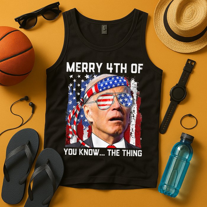 Funny Biden Confused Merry Happy 4th of You Know...The Thing Tank Top