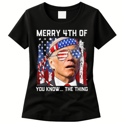 Funny Biden Confused Merry Happy 4th of You Know...The Thing Womens T-Shirt