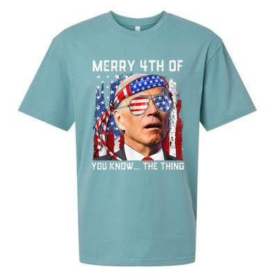 Funny Biden Confused Merry Happy 4th of You Know...The Thing Sueded Cloud Jersey T-Shirt