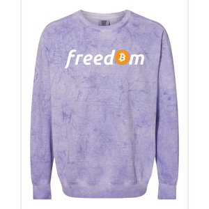 Freedom Bitcoin Crypto Colorblast Crewneck Sweatshirt