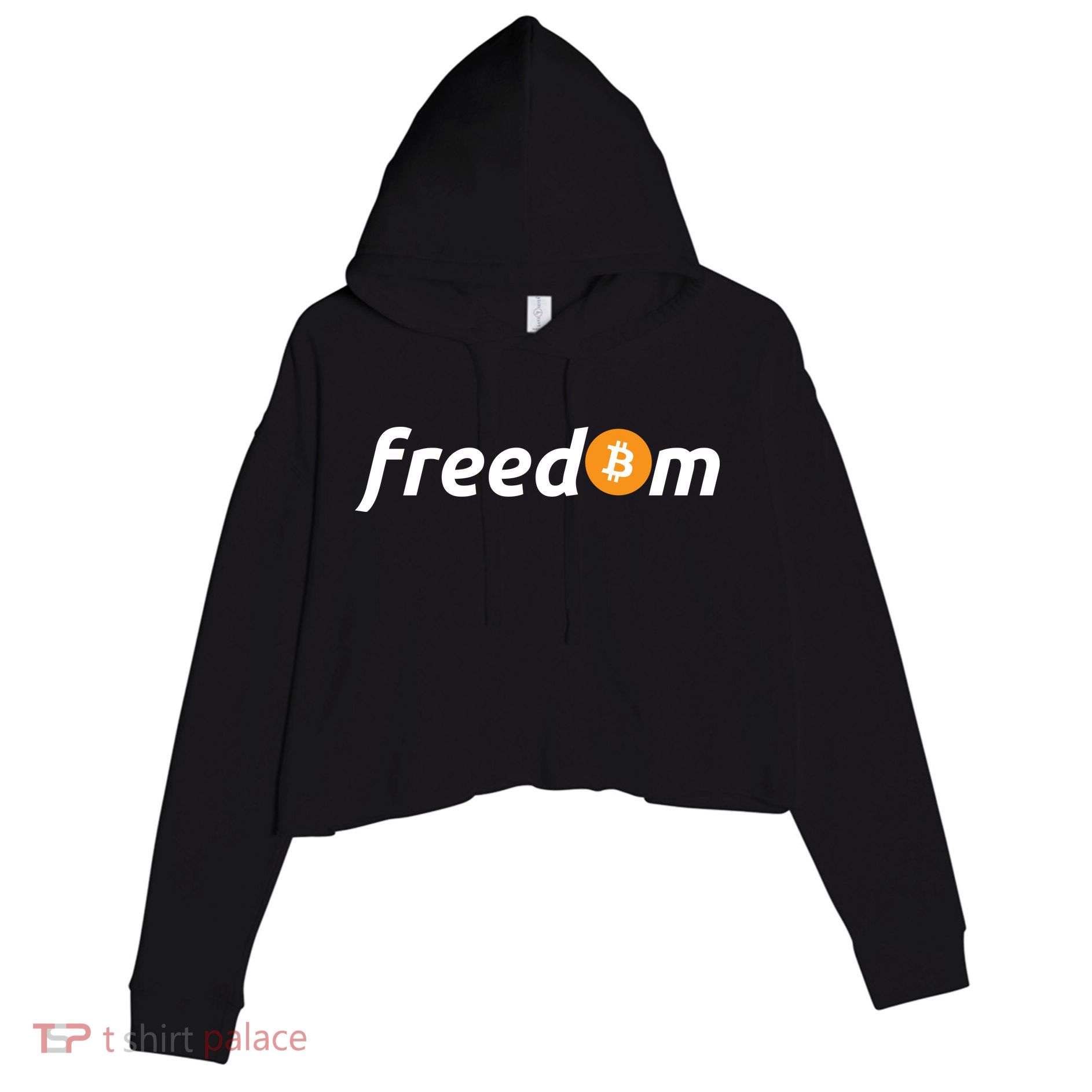 Freedom Bitcoin Crypto Crop Fleece Hoodie