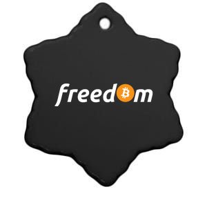 Freedom Bitcoin Crypto Ceramic Star Ornament