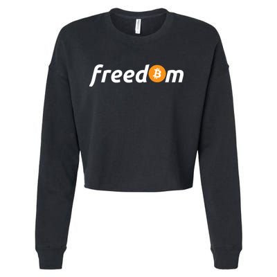Freedom Bitcoin Crypto Cropped Pullover Crew