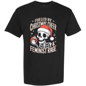 Fueled By Christmas Cheer And Feminist Rage Snowman Garment-Dyed Heavyweight T-Shirt