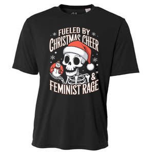 Fueled By Christmas Cheer And Feminist Rage Snowman Cooling Performance Crew T-Shirt