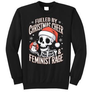 Fueled By Christmas Cheer And Feminist Rage Snowman Sweatshirt