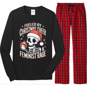 Fueled By Christmas Cheer And Feminist Rage Snowman Long Sleeve Pajama Set