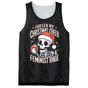 Fueled By Christmas Cheer And Feminist Rage Snowman Mesh Reversible Basketball Jersey Tank