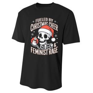 Fueled By Christmas Cheer And Feminist Rage Snowman Performance Sprint T-Shirt