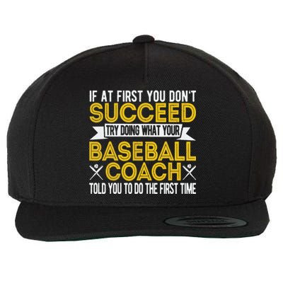 Funny Baseball Coach Baseball Team Coach Retro Wool Snapback Cap