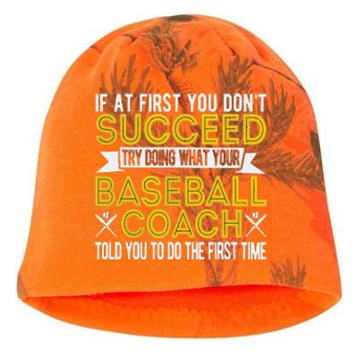 Funny Baseball Coach Baseball Team Coach Retro Kati - Camo Knit Beanie