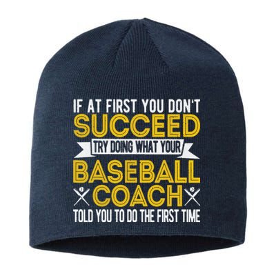 Funny Baseball Coach Baseball Team Coach Retro Sustainable Beanie