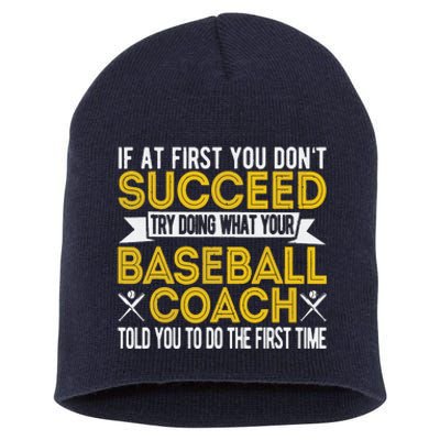 Funny Baseball Coach Baseball Team Coach Retro Short Acrylic Beanie