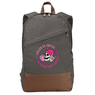 Fueled By Coffee & Cheer Mom Anxiety Cotton Canvas Backpack