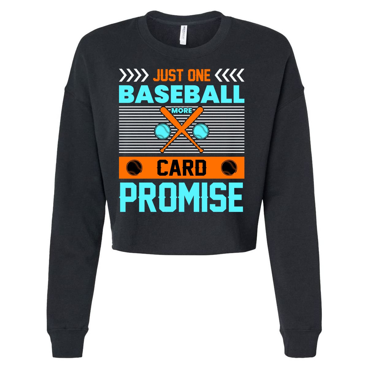 Funny Baseball Card Cropped Pullover Crew