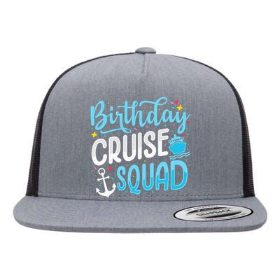 funny Birthday Cruise Squad Cruising Vacation Flat Bill Trucker Hat