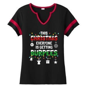 Funny Burpee Christmas Workout Fitness Sarcastic Funny Gift Ladies Halftime Notch Neck Tee