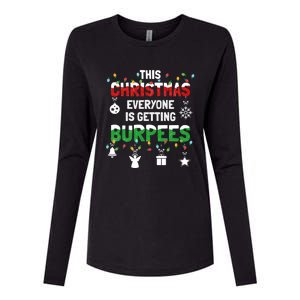 Funny Burpee Christmas Workout Fitness Sarcastic Funny Gift Womens Cotton Relaxed Long Sleeve T-Shirt