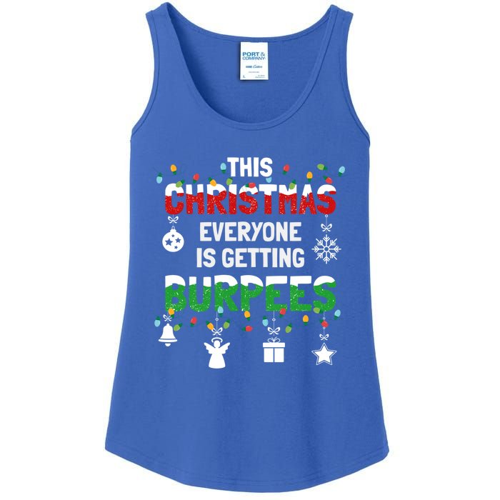 Funny Burpee Christmas Workout Fitness Sarcastic Funny Gift Ladies Essential Tank