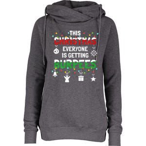 Funny Burpee Christmas Workout Fitness Sarcastic Funny Gift Womens Funnel Neck Pullover Hood