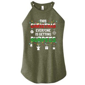 Funny Burpee Christmas Workout Fitness Sarcastic Funny Gift Women's Perfect Tri Rocker Tank