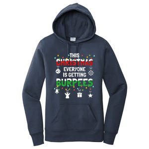 Funny Burpee Christmas Workout Fitness Sarcastic Funny Gift Women's Pullover Hoodie