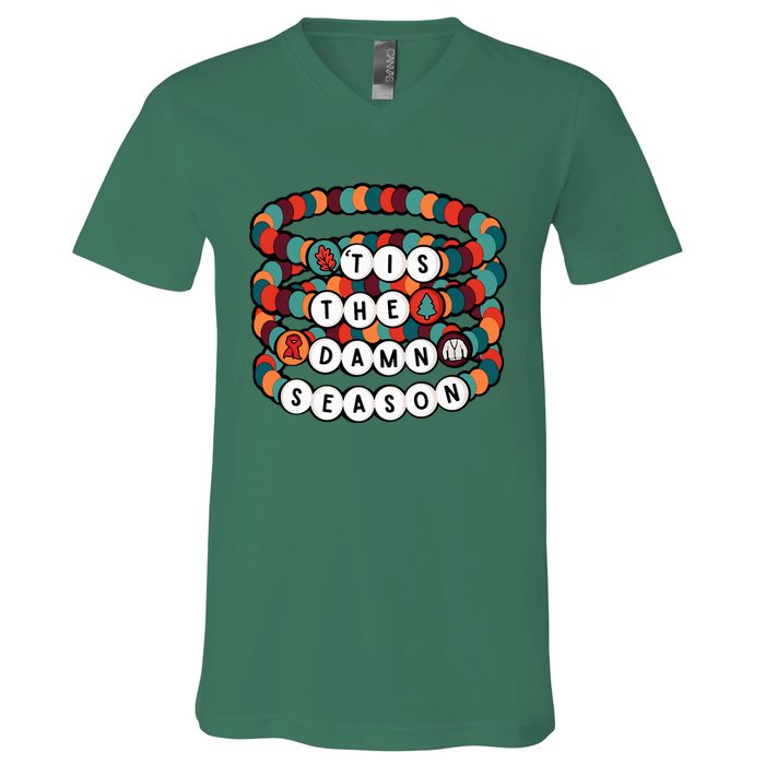 Friendship Bracelet Christmas Tis The Damn Season V-Neck T-Shirt