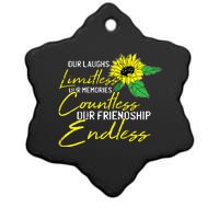 Friendship Bestfriend Cute Sunflower Bestie Bff Matching Ceramic Star Ornament